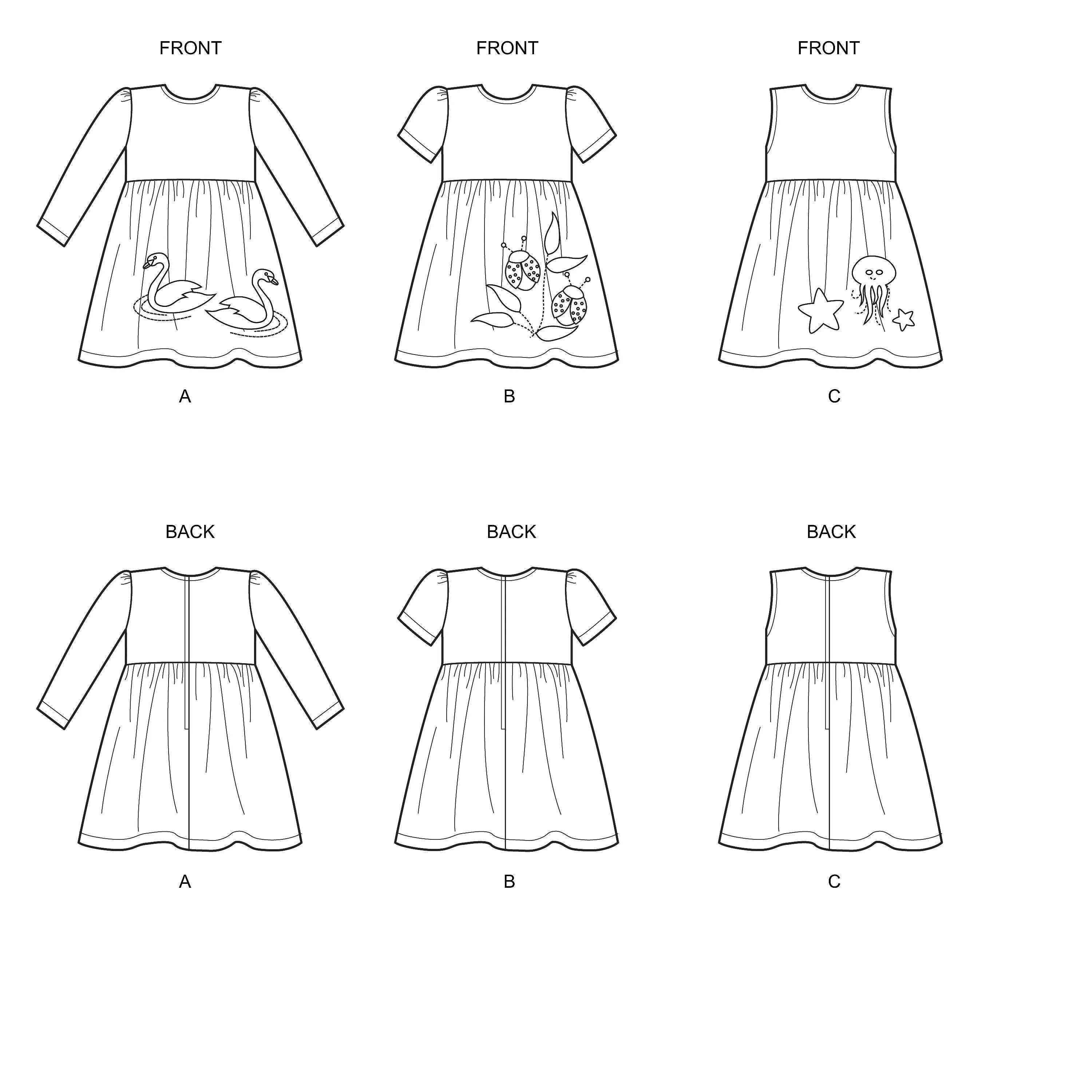 6647 New Look Sewing Pattern N6647 Toddlers' Dresses with Appliques