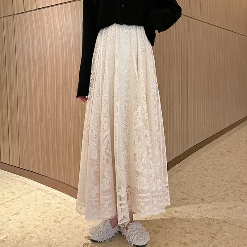 Amy Fashion - Elastic High Waist Lace Skirts