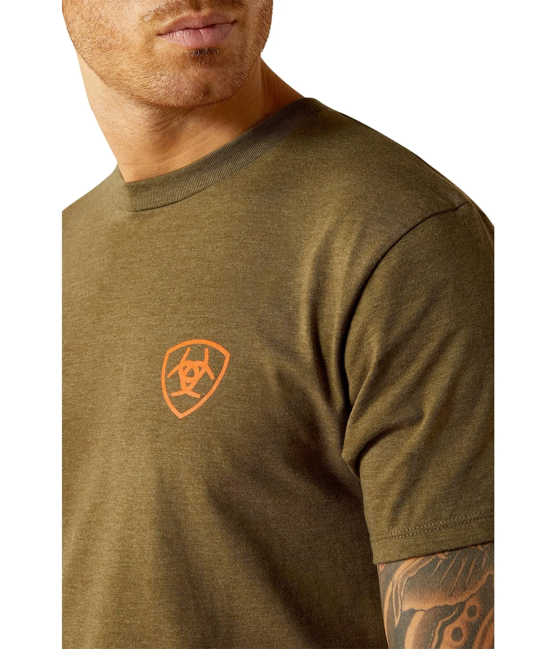 Ariat Men's Grain Flag T-Shirt, Military Heather