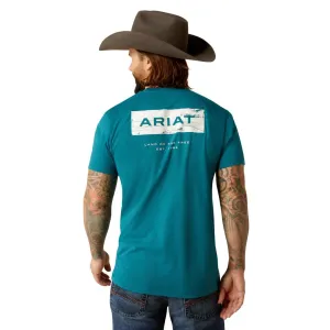 Ariat Men's Stacks T-Shirt, Cyan