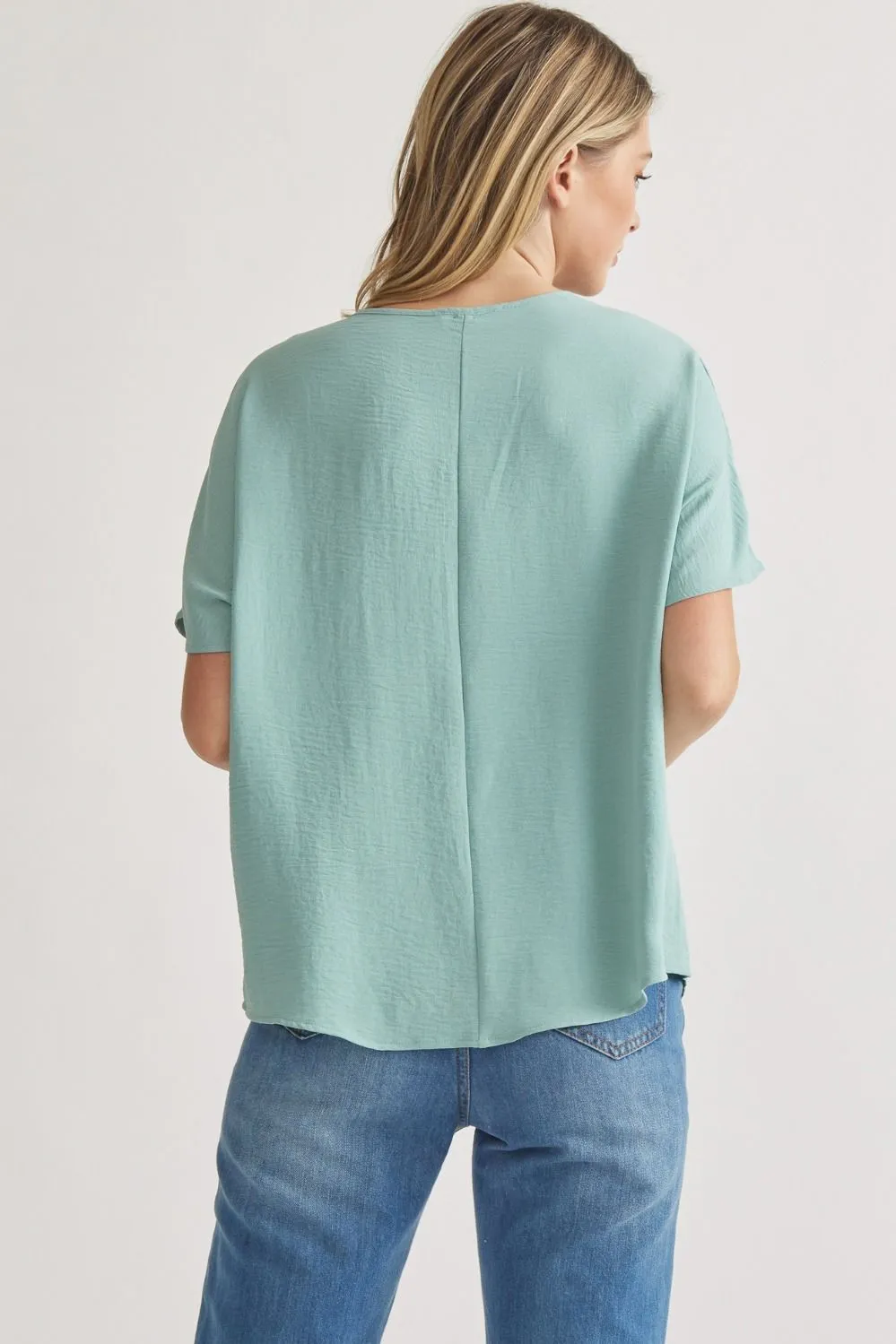 Blissful Basics V-Neck Top - Aloe *Regular & Curvy*