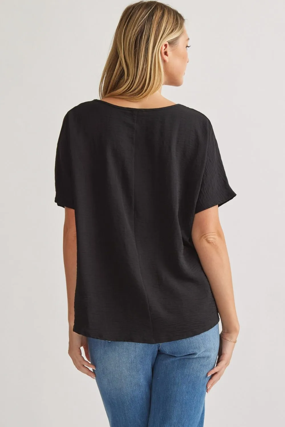 Blissful Basics V-Neck Top - Black *Regular & Curvy*