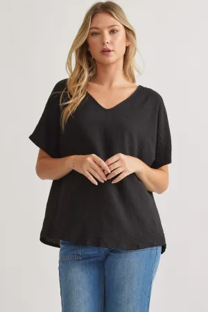 Blissful Basics V-Neck Top - Black *Regular & Curvy*