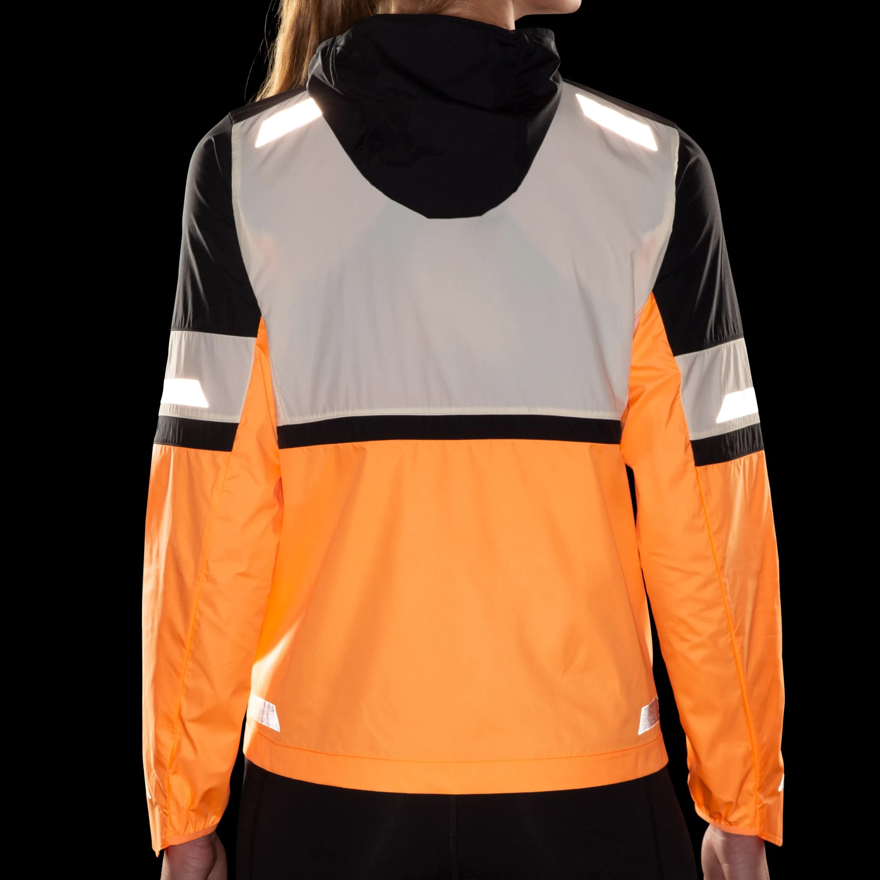 Brooks | Run Visible Jacket 2.0 | Women's | Ecru/Fluoro Flash/Black