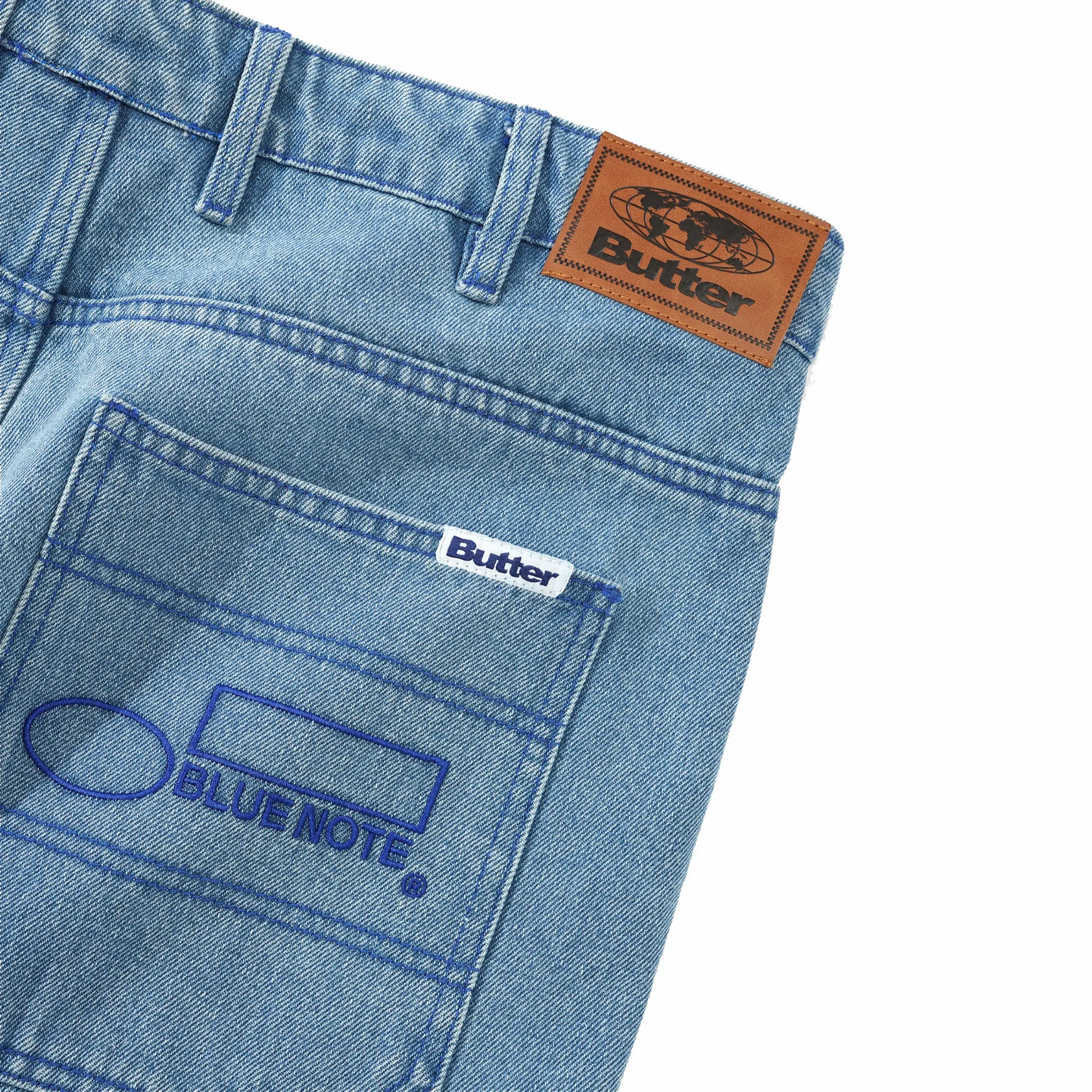 Butter Goods x Blue Note Pleated Denim Jeans (Washed Indigo)