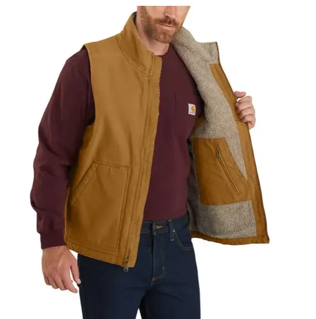 Carhartt Sherpa Lined Vest | Black, Navy, Gravel, Dark Brown & Carhartt Brown