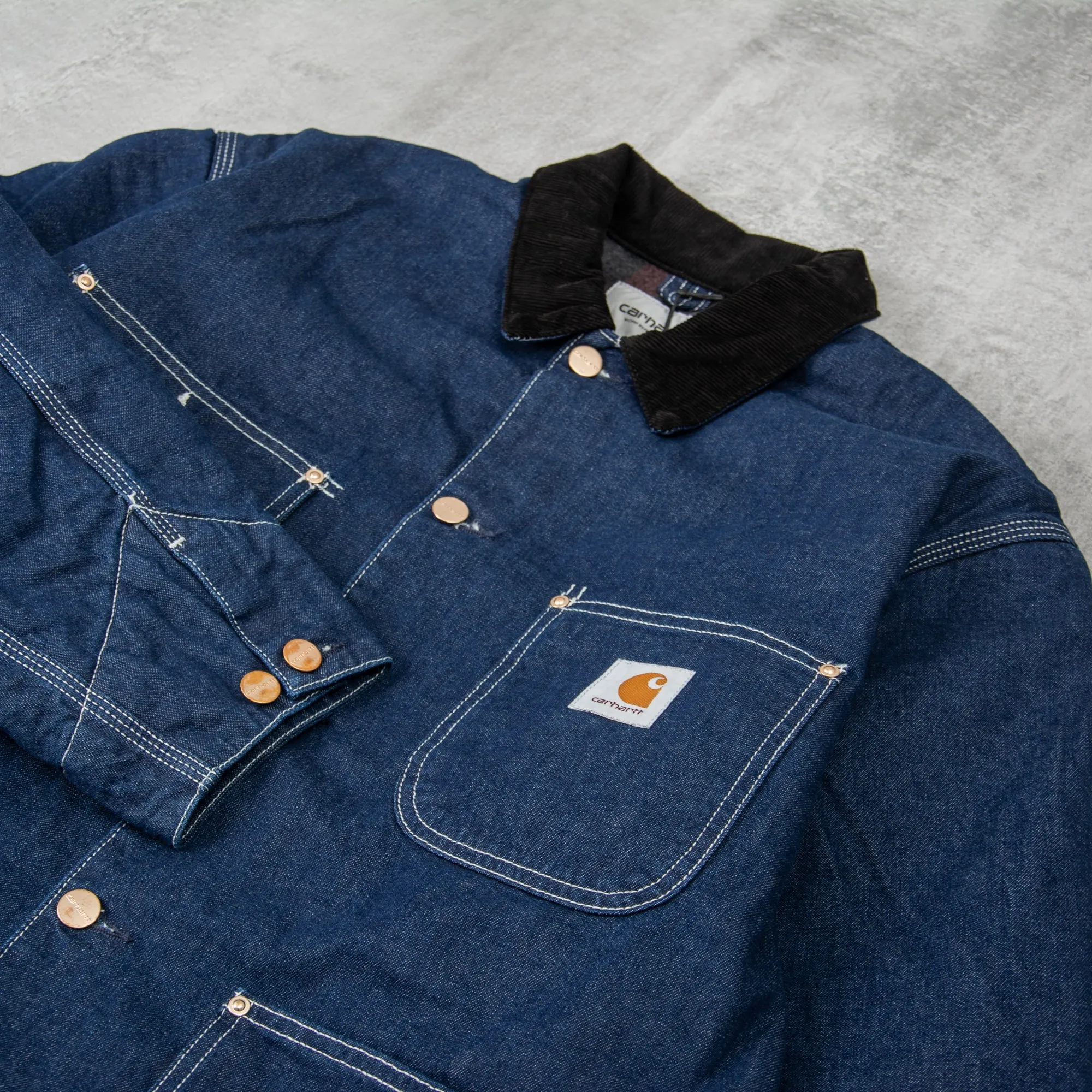 Carhartt WIP OG Chore Coat - Blue / Black One Wash