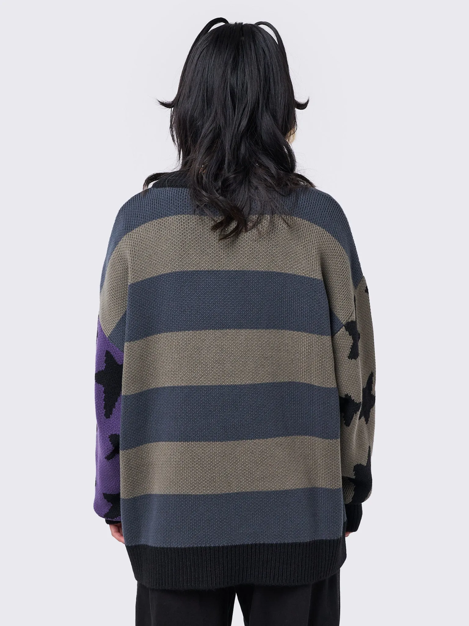 Cartoon Stripes & Stars Knit Sweater