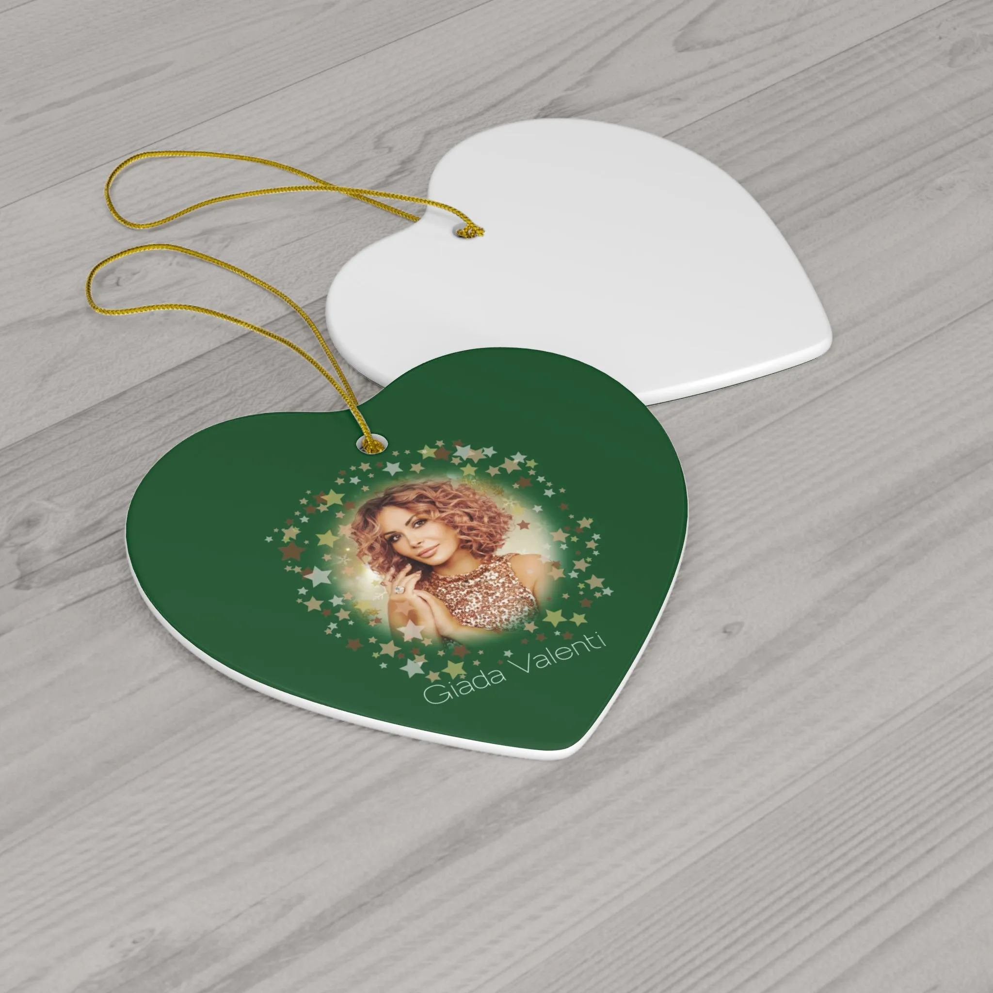 Ceramic Ornament with Italian Design print | Giada Valenti | Green | Christmas Ornament | Christmas Gift