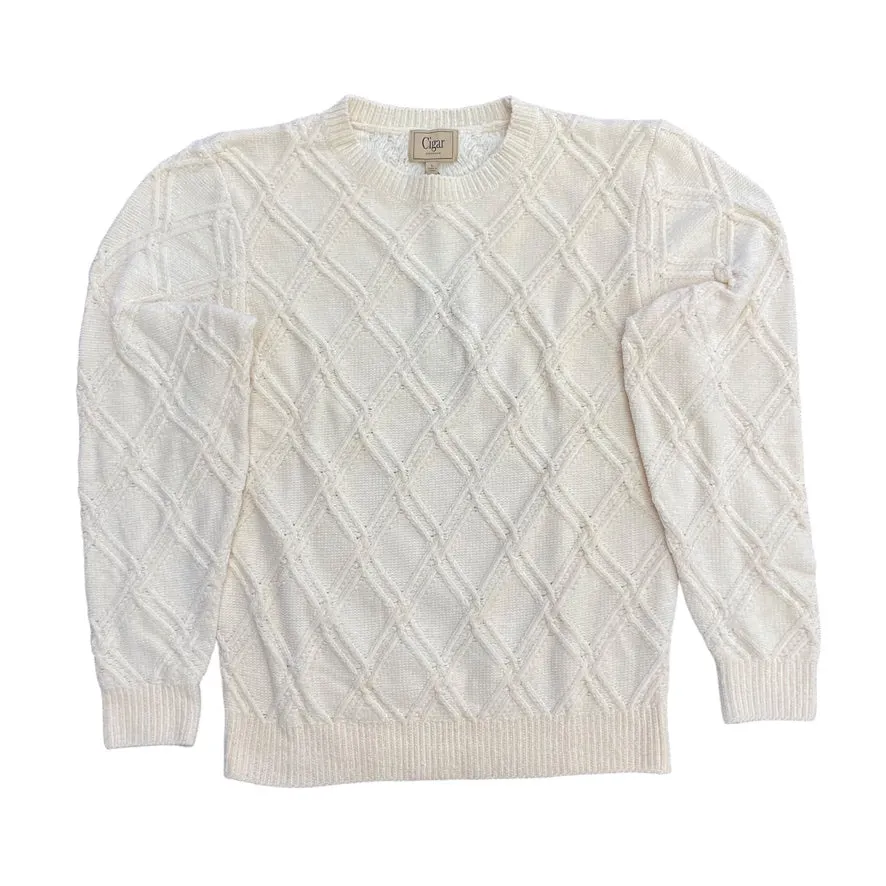 CIGAR COUTURE: Chenille Crew Neck Sweater CH-201