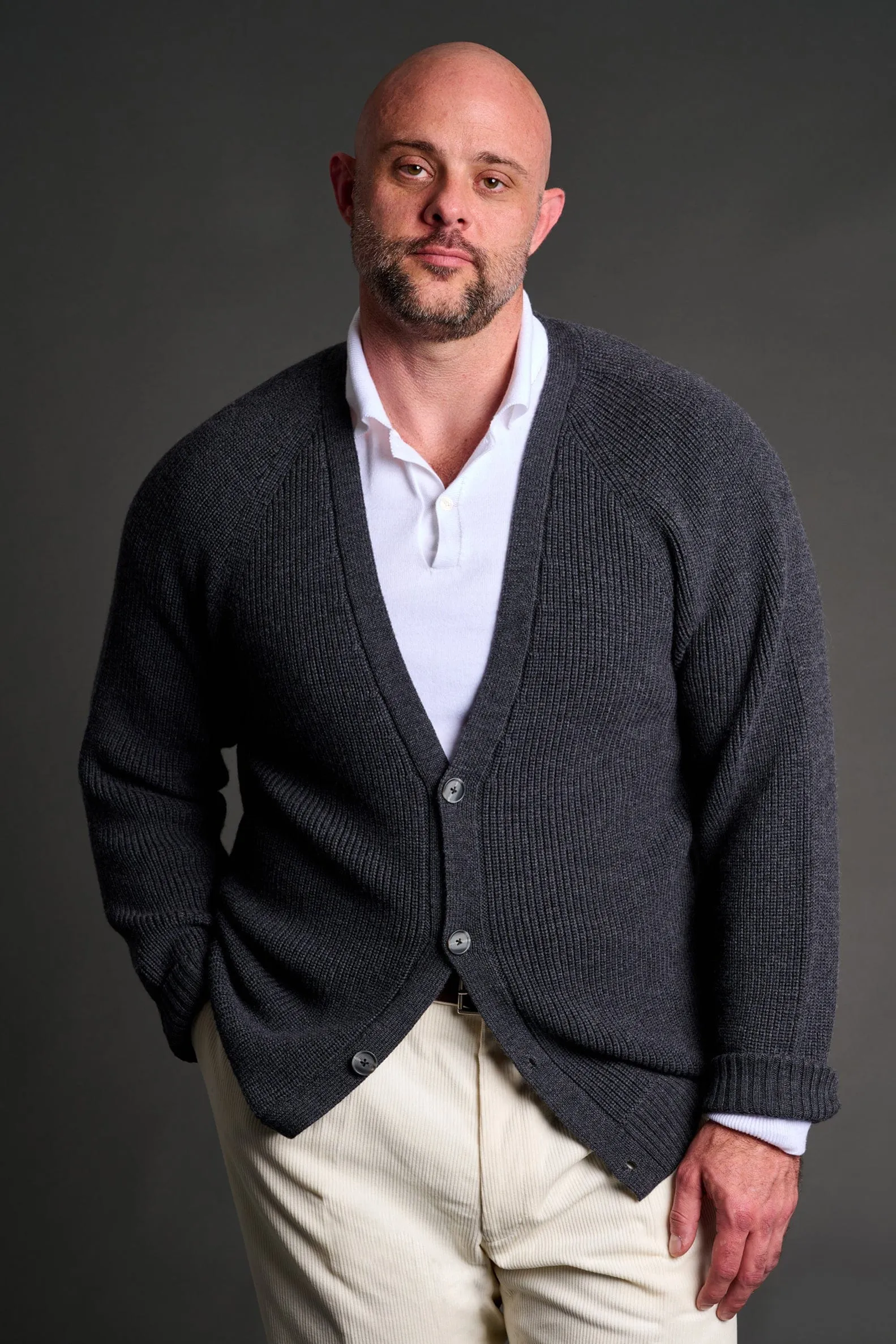 Crawford Ribbed Merino Cardigan