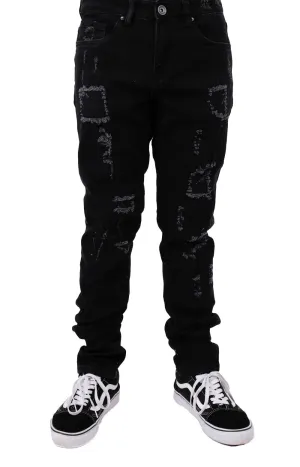 Crysp Atlantic Slim Fit Black Denim Jeans