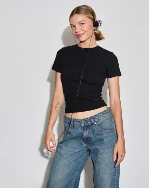 Dakota Cropped Tee in Black