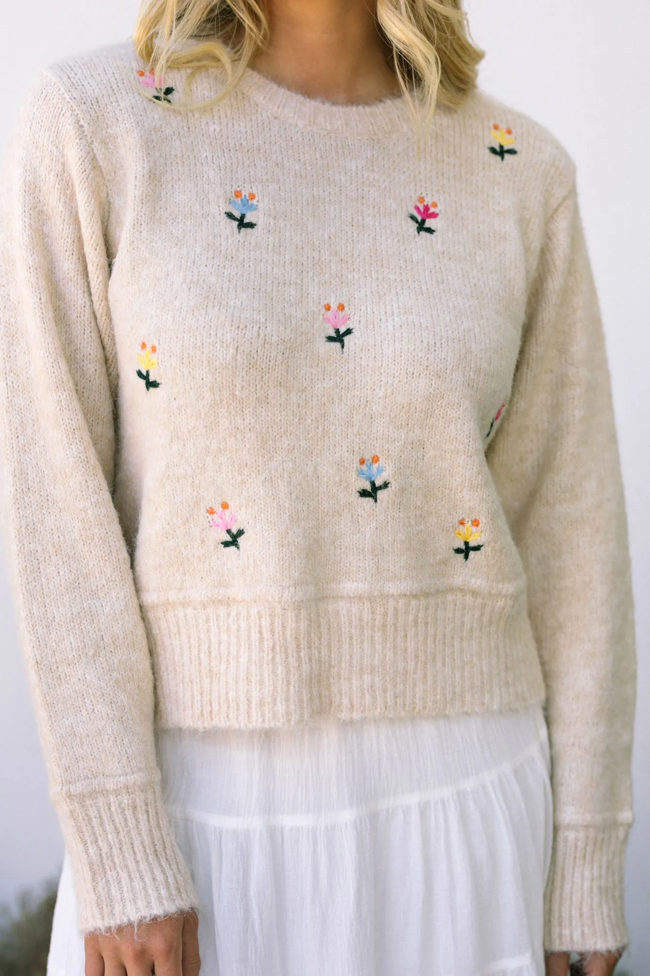 Elliot Embroidered Floral Sweater