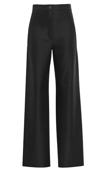 Emme Sax Wet Look Straight Pants Black