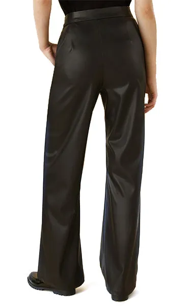 Emme Sax Wet Look Straight Pants Black