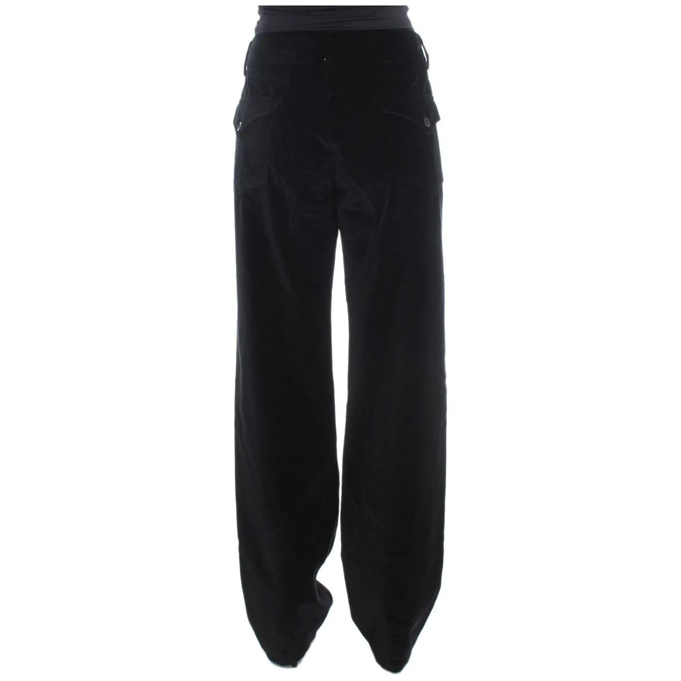 Ermanno Scervino Chic Black Straight Fit Cotton Jeans