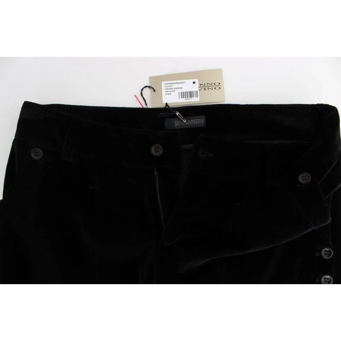 Ermanno Scervino Chic Black Straight Fit Cotton Jeans