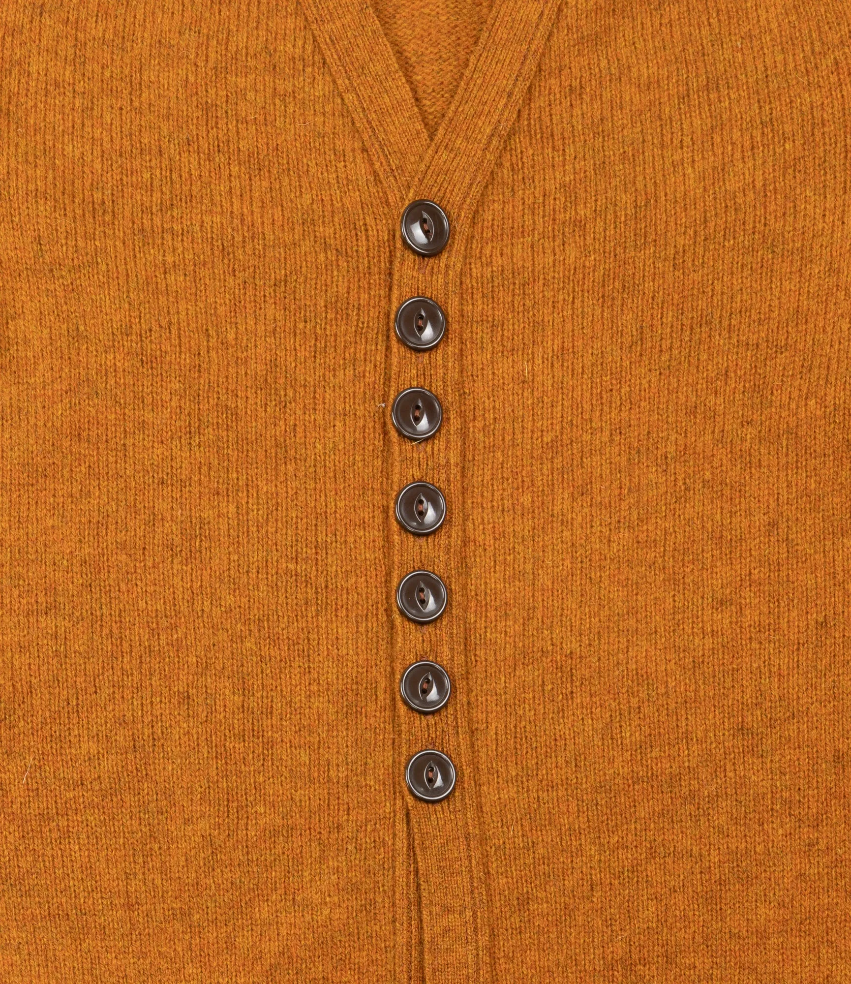 Fisherman Shetland Cardigan – Orange