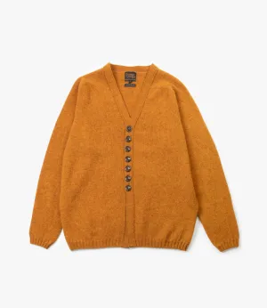 Fisherman Shetland Cardigan – Orange