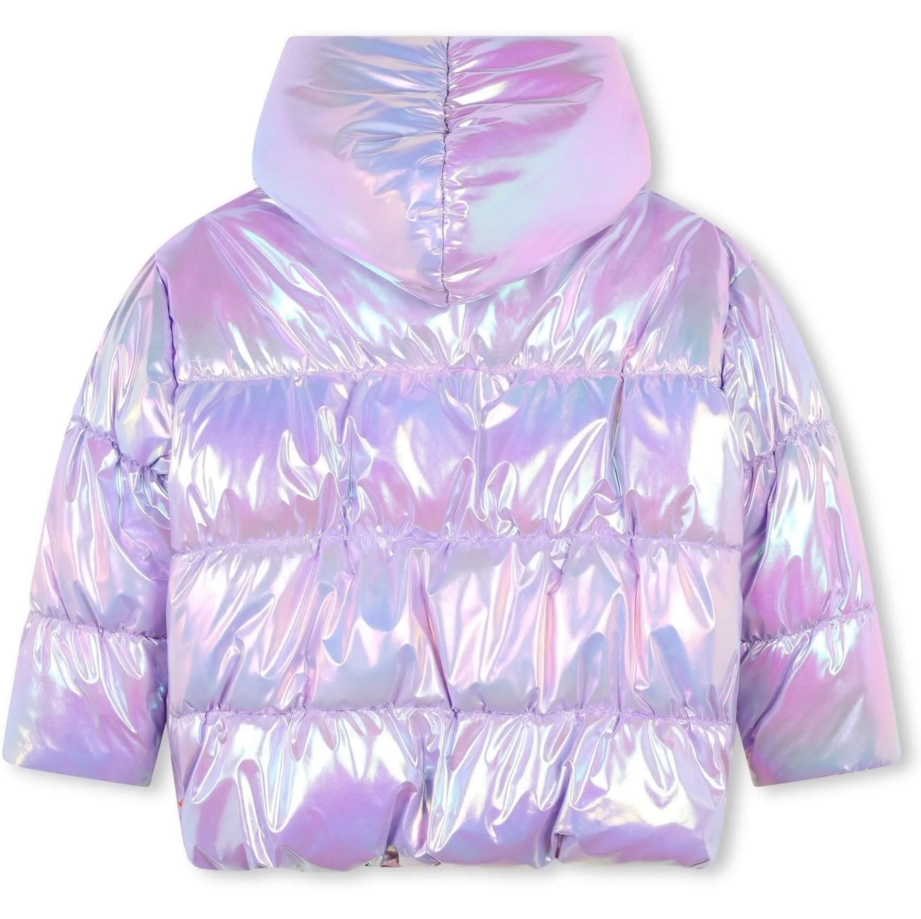 Girls Lilac Heart Puffer Coat