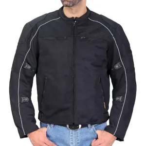 Hot Leathers JKM1024 Men’s Black All Weather Armored Nylon Jacket with Concealed Carry Pocket