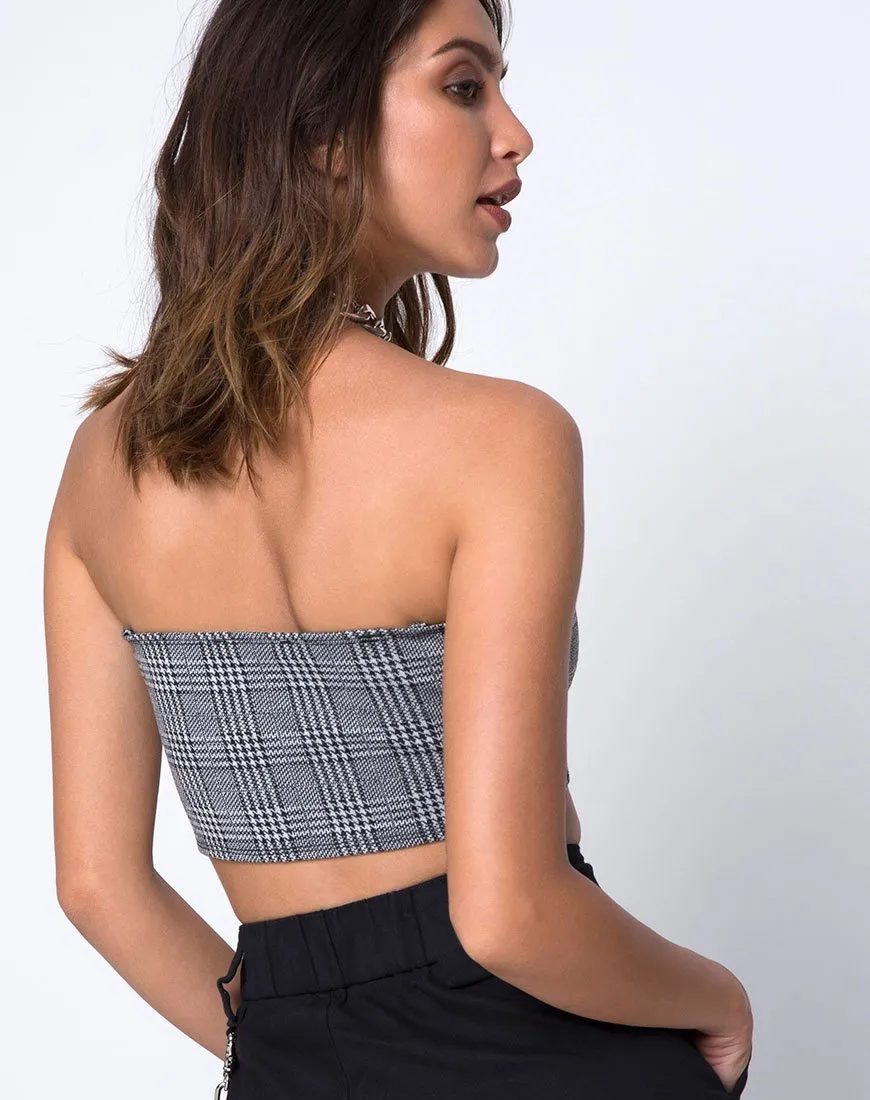 Kylie Crop Top in Charles Check Grey