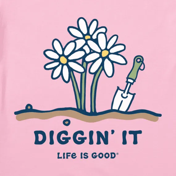 Life is Good Women's Diggin' It Crusher Tee (Happy Pink)