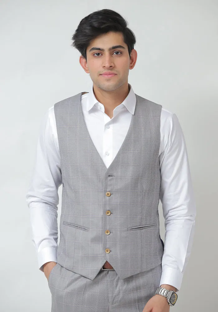 Light Grey Waistcoat and Pant Set