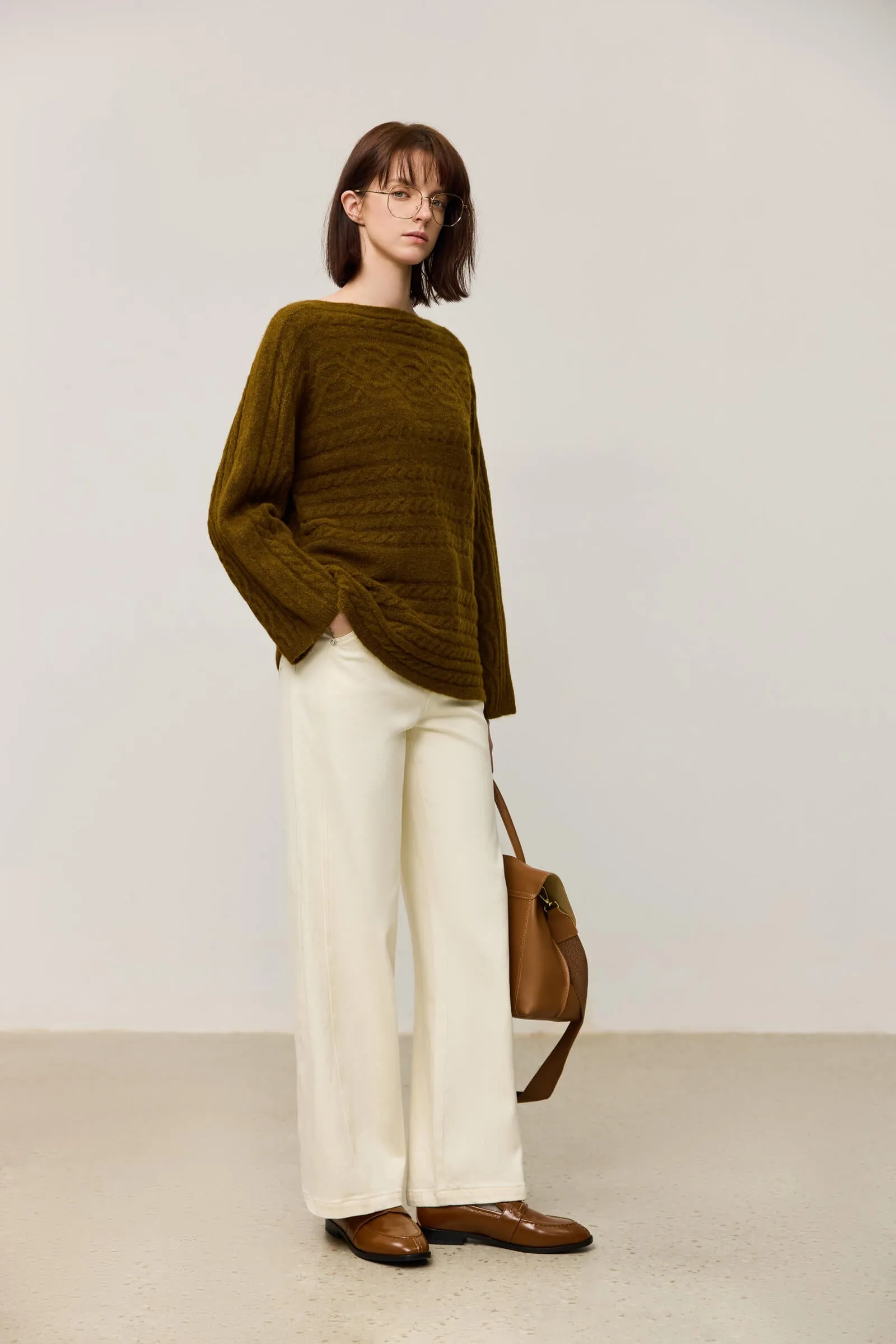 LILY Elegant Off-Shoulder Knit Sweater