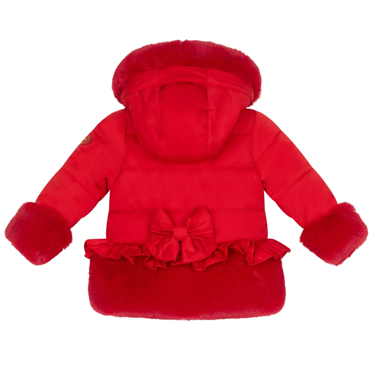 Little A - Faux fur padded jacket, red