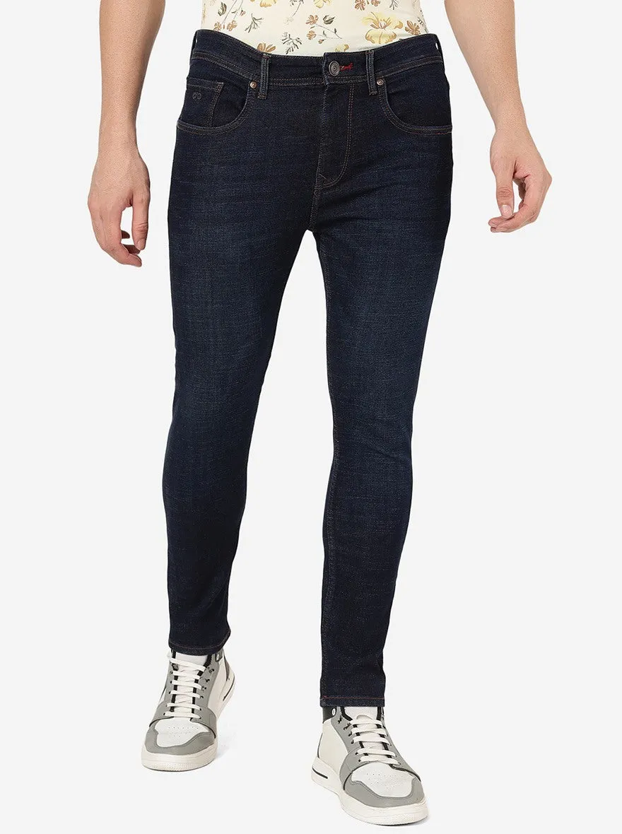 Mid Night Blue Solid Rider Fit Jeans | JadeBlue