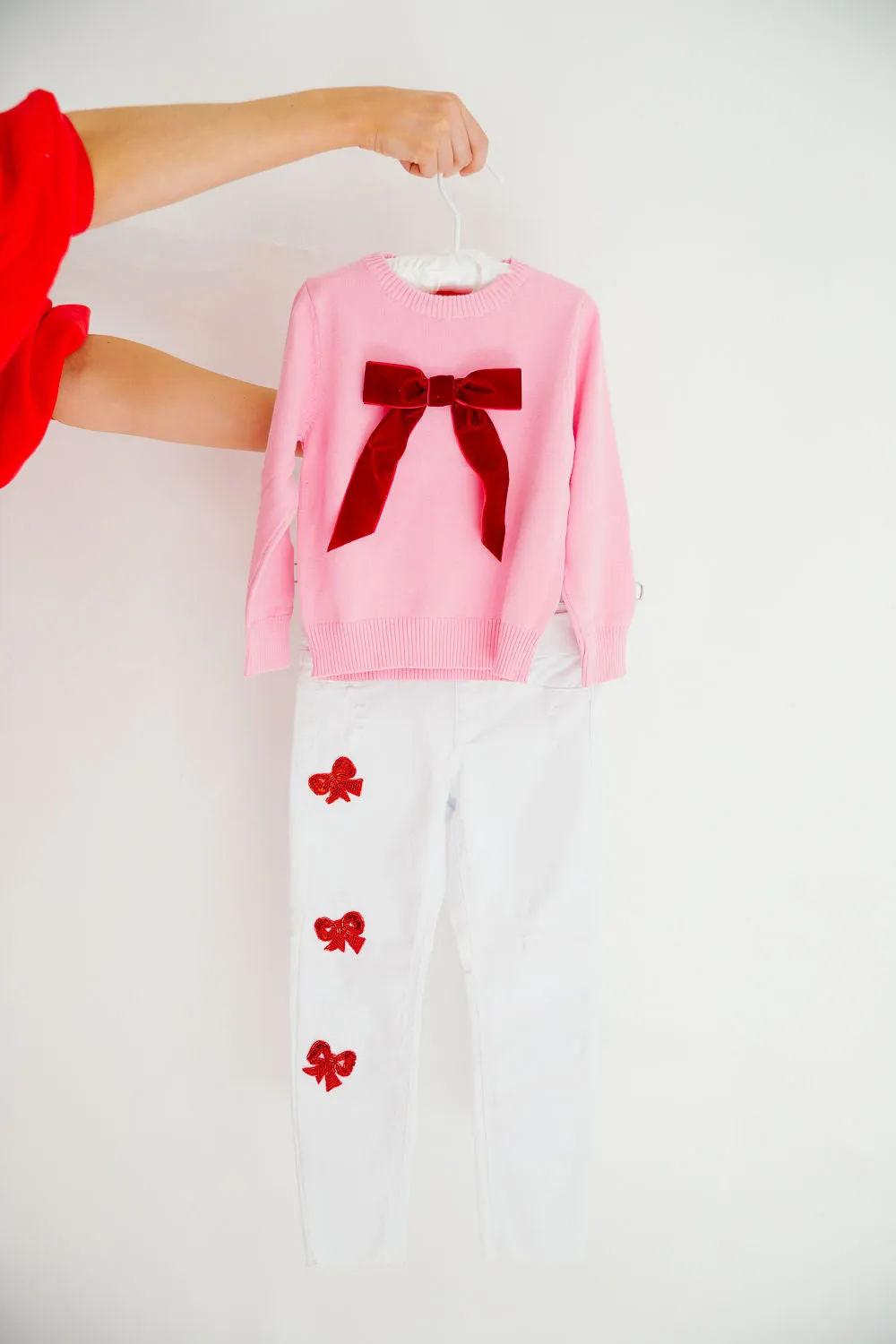 MINI KIDS VELVET BOW SWEATERS