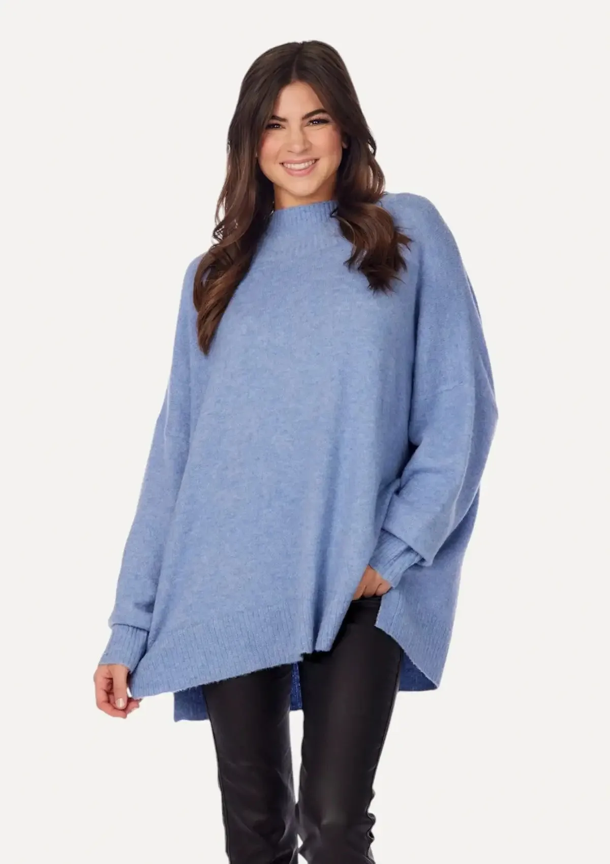 Monica Crew Neck Sweater - Blue