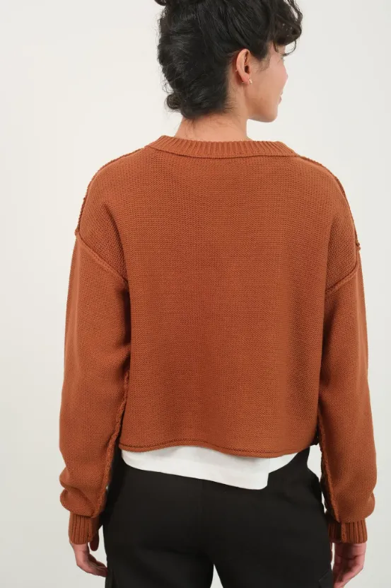 Mya Cropped Oversized Knit Sweater