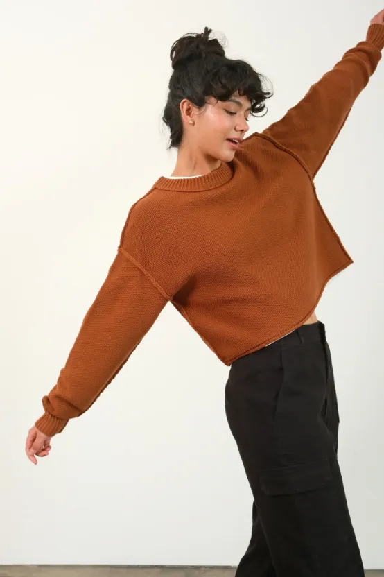 Mya Cropped Oversized Knit Sweater