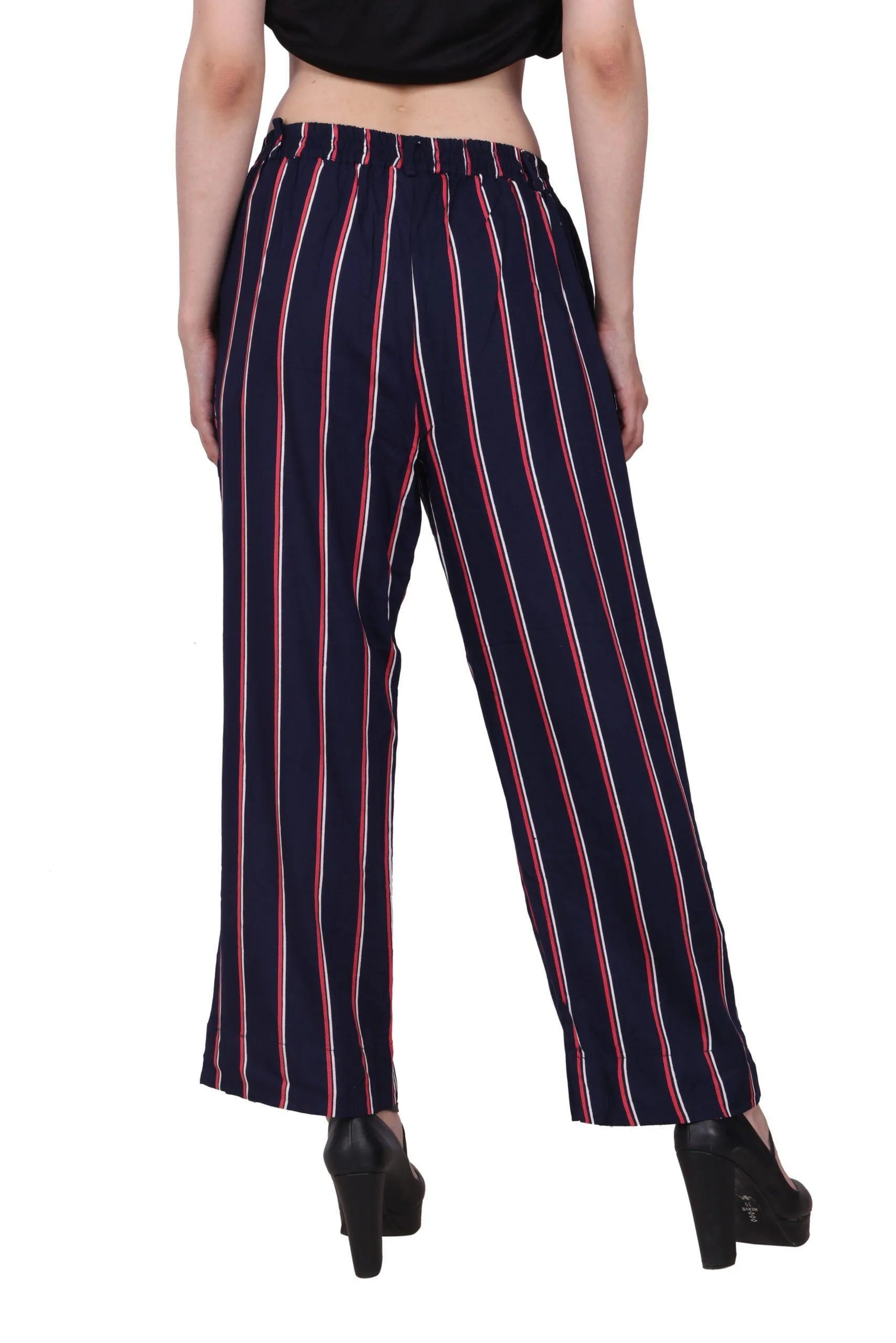 Navy Blue Striped Pants