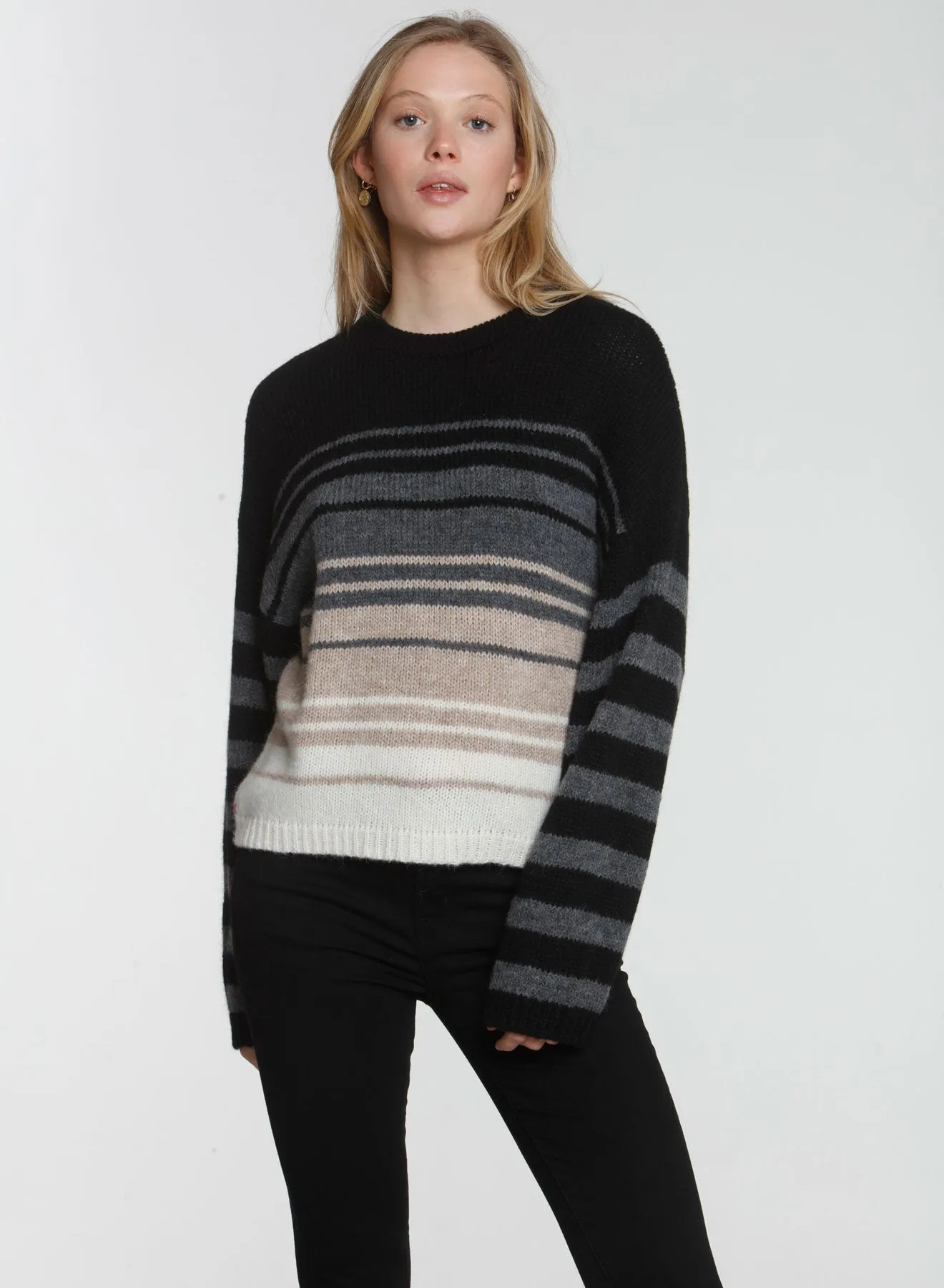 Nicki Cozy Stripe - Black