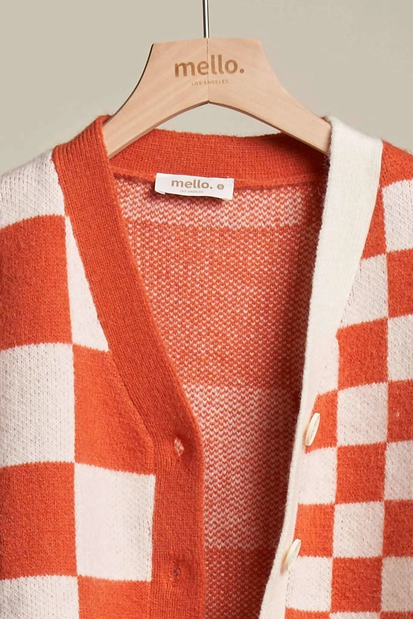 Orange Casual Knit Cardigan