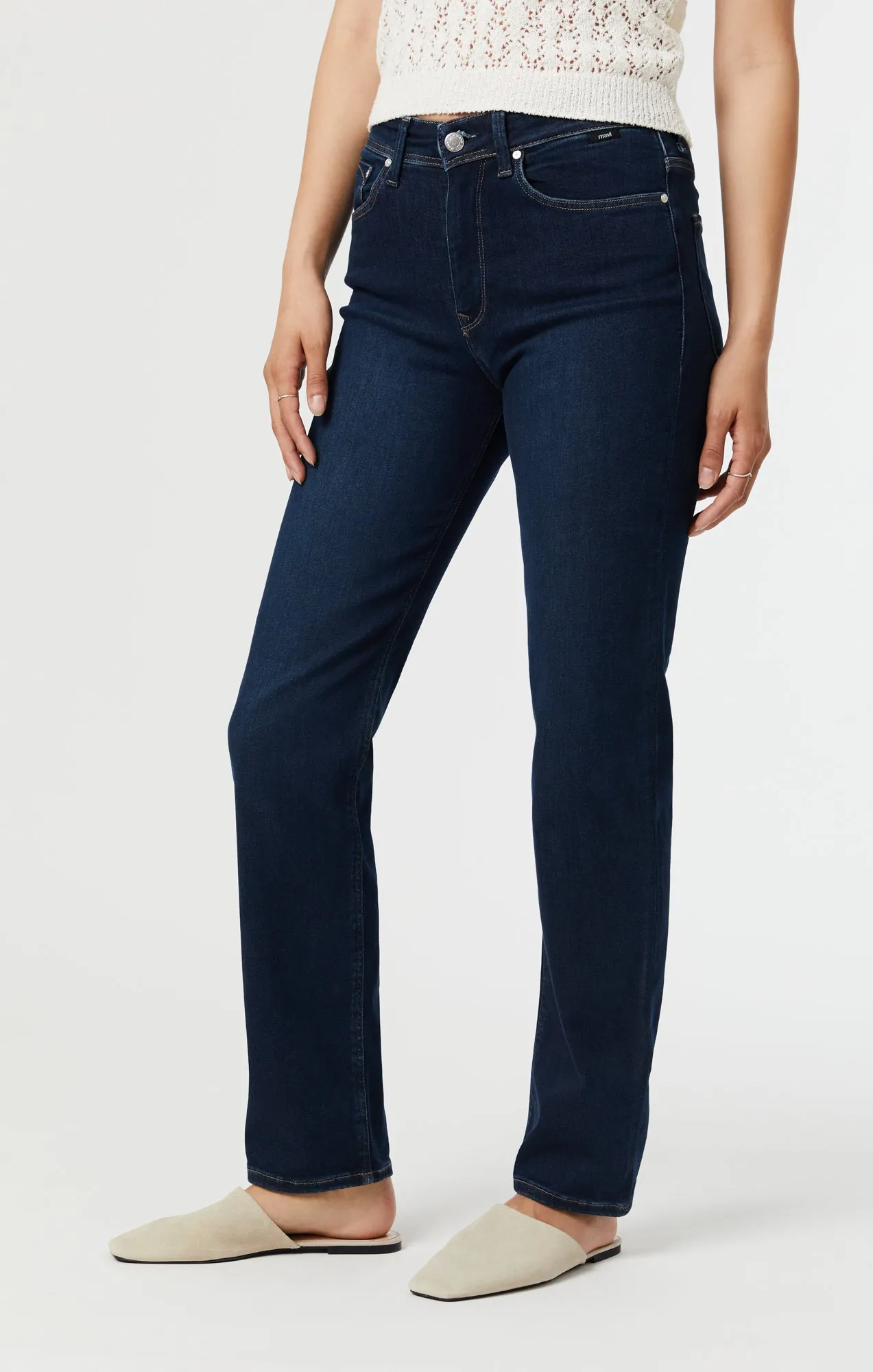 PARIS STRAIGHT LEG JEANS IN DEEP BRUSHED INDIGO SHAPE