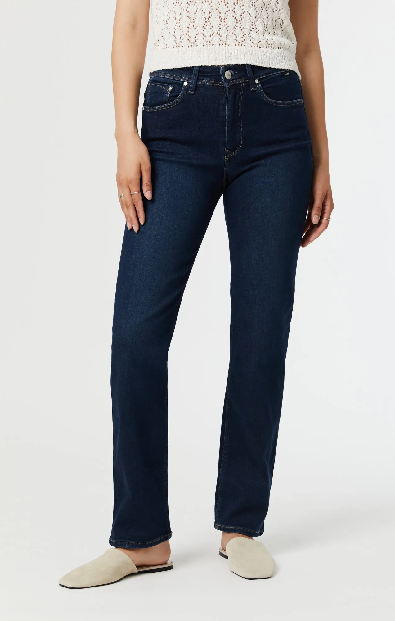 PARIS STRAIGHT LEG JEANS IN DEEP BRUSHED INDIGO SHAPE