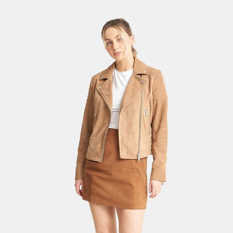 Premium Quality Women’s Tan Real Suede Mini Skirt And Shorts