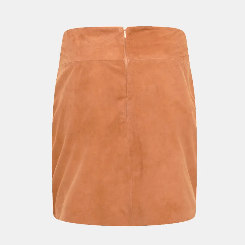 Premium Quality Women’s Tan Real Suede Mini Skirt And Shorts