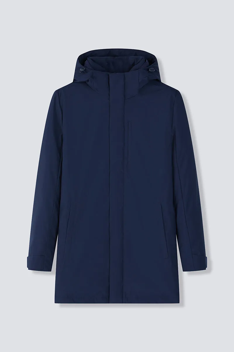 Quilted Down Coat | Navy NYDW01