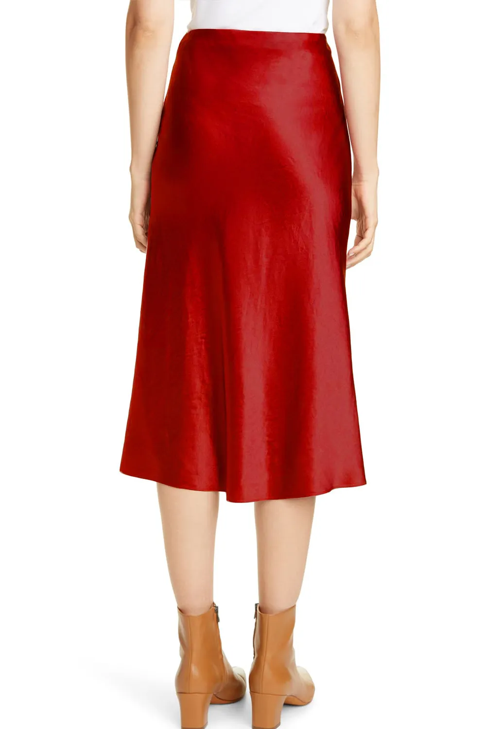 Red Satin Skirt