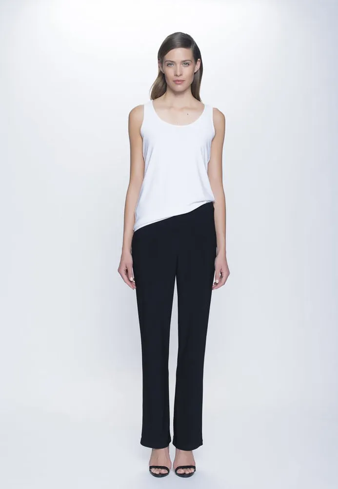 Reg Pull on Straight Let Pant in Black by Picadilly