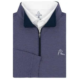 Riva Heather Stripe Performance Q-Zip | The Riva Heather Stripe - Mauve Purple/Fleet Navy