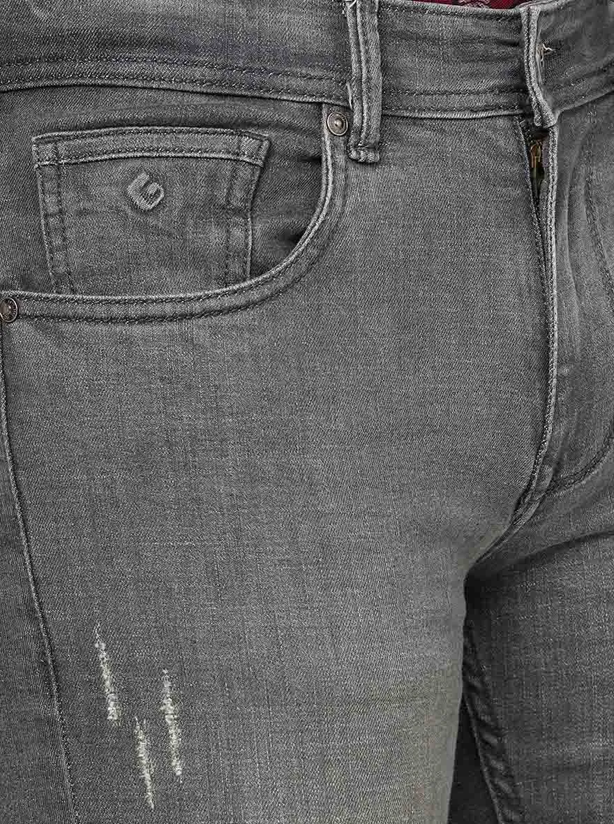 Slate Grey Solid Narrow Fit Jeans | Greenfibre