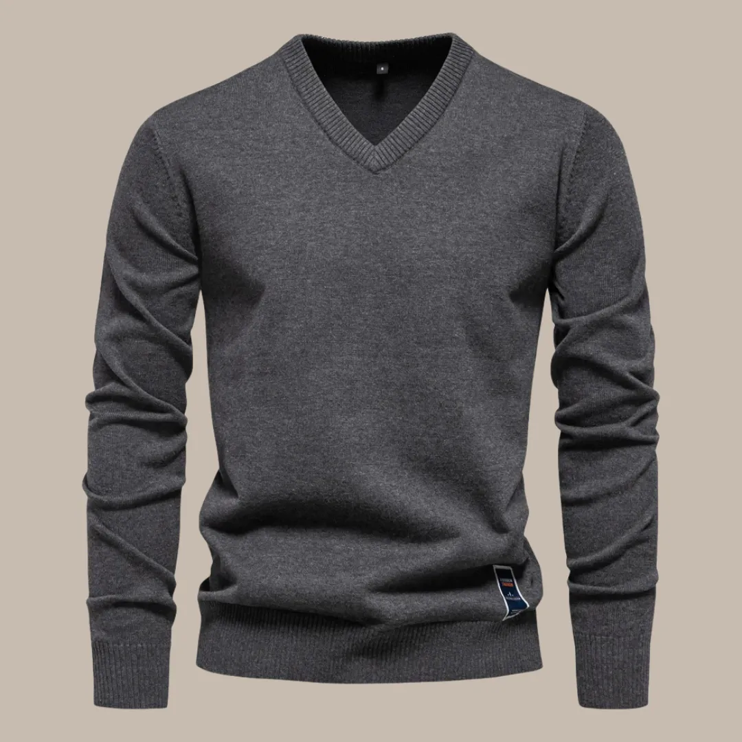 Solid Cotton Pullover Sweaters