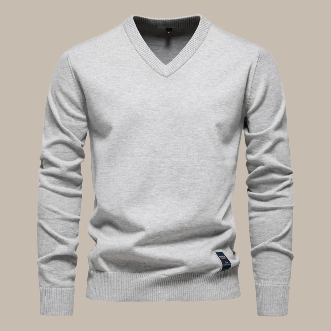 Solid Cotton Pullover Sweaters